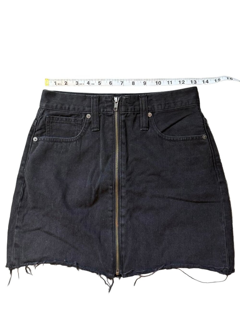 Madewell Rigid Denim A-Line Mini Skirt in Lunar Wash